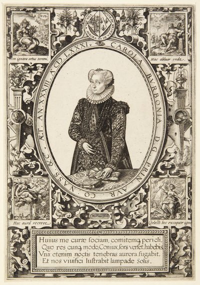 Charlotte van Bourbon door Hendrick Goltzius