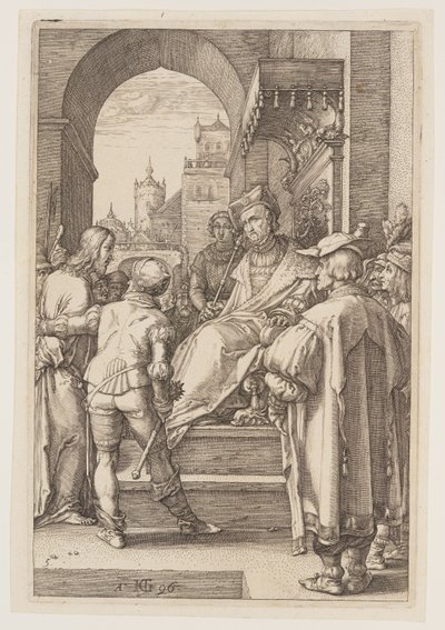 Christus voor Pilatus, uit The Passion door Hendrick Goltzius