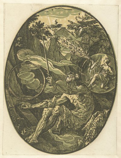 Demogorgon in de Grot van de Eeuwigheid door Hendrick Goltzius