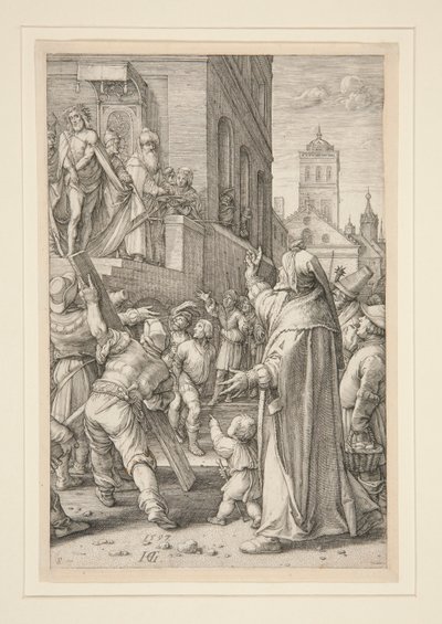 Ecce Homo, uit De Passie, #8 in een serie van 12 gravures door Hendrick Goltzius