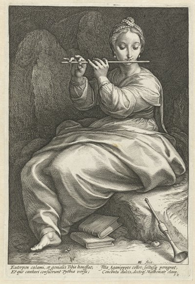 Euterpe door Hendrick Goltzius