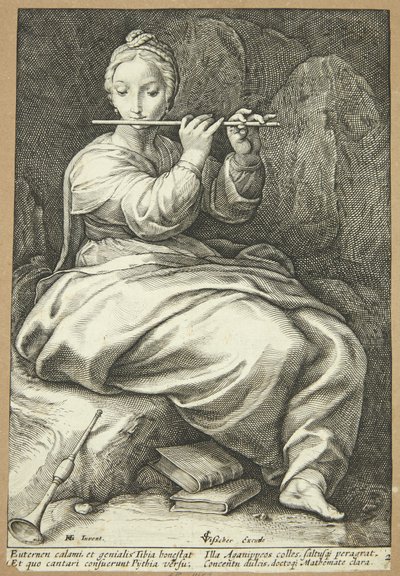 Euterpe door Hendrick Goltzius