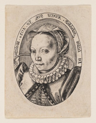 Grietgen Jansdochter, echtgenote van de kunstenaar door Hendrick Goltzius