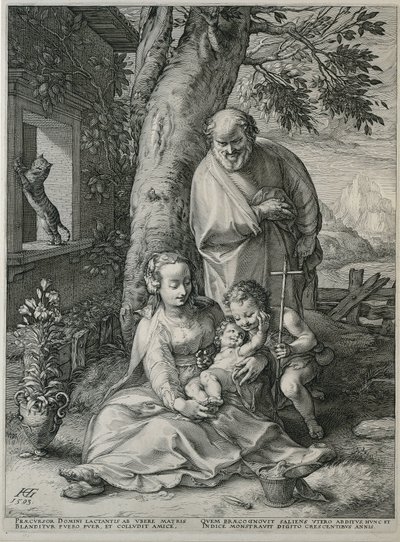 Heilige Familie met Johannes de Doper door Hendrick Goltzius