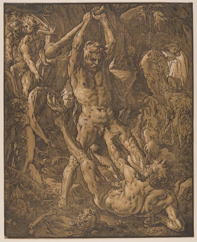 Hercules en Cacus door Hendrick Goltzius