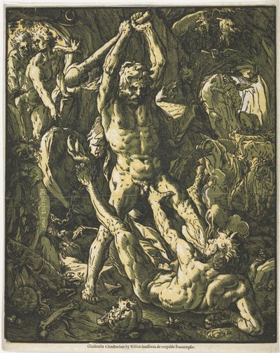 Hercules en Cacus door Hendrick Goltzius