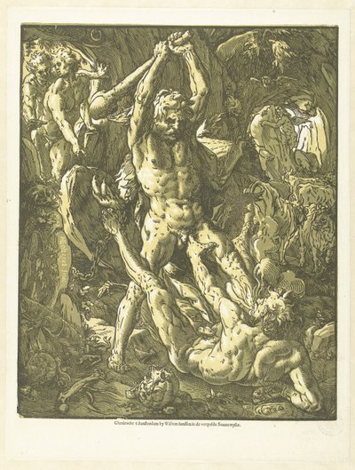 Hercules en Cacus door Hendrick Goltzius