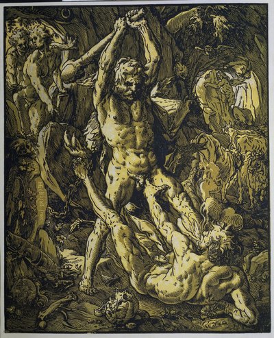 Hercules en Cacus door Hendrick Goltzius