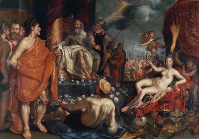 Hermes presenteert Pandora aan koning Epimetheus, 1611 door Hendrick Goltzius