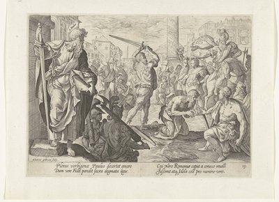 Het martelaarschap van Paulus door Hendrick Goltzius