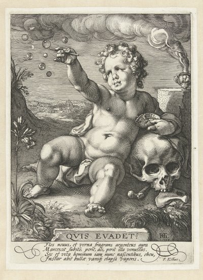 Homo bulla Quis evadet? door Hendrick Goltzius