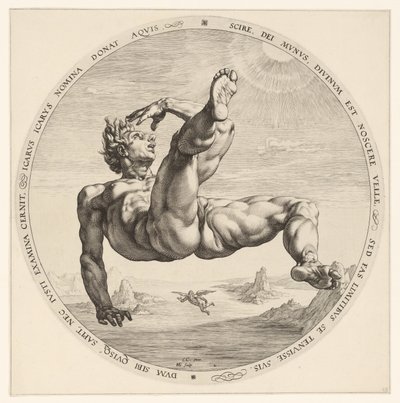 Icarus door Hendrick Goltzius