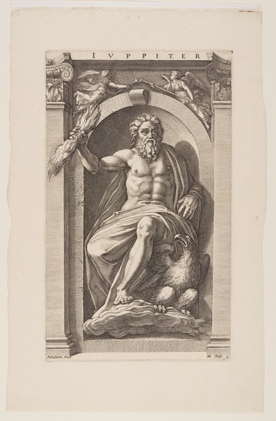 Jupiter, van Acht Heidense Goden door Hendrick Goltzius