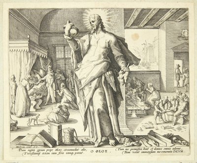De dokter als god door Hendrick Goltzius