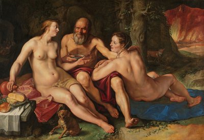Lot en zijn dochters door Hendrick Goltzius