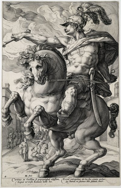 Marcus Curtius door Hendrick Goltzius