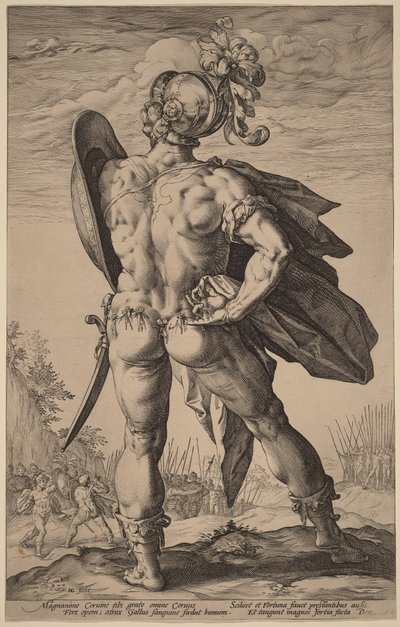 Marcus Valerius Corvus door Hendrick Goltzius
