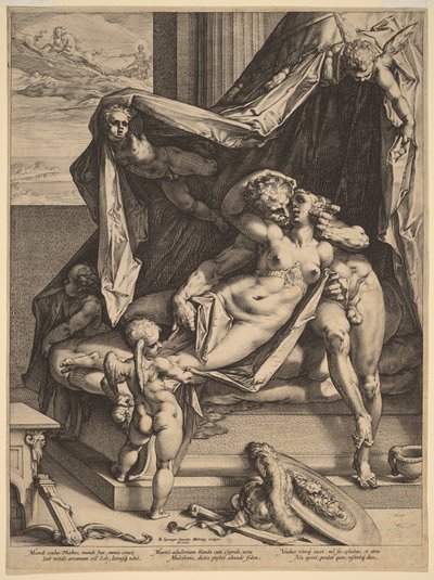 Mars en Venus door Hendrick Goltzius