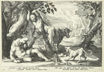 Mercurius doodt Argus door Hendrick Goltzius