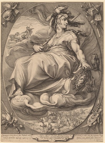 Minerva door Hendrick Goltzius