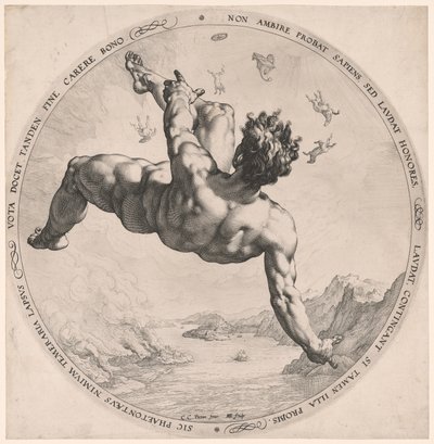 Phaeton, uit De vier schandknapen door Hendrick Goltzius