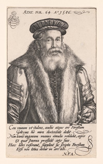 Pieter van Foreest (Petrus Forestus) door Hendrick Goltzius