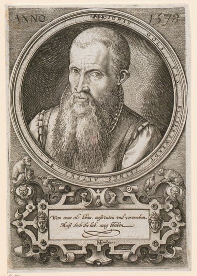 Portret van Jan Goltz II [Jan Gols; Johan Gols] door Hendrick Goltzius