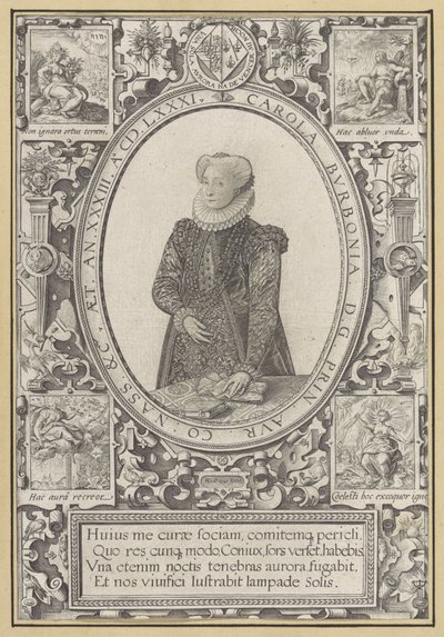 Portret van Charlotte van Bourbon door Hendrick Goltzius