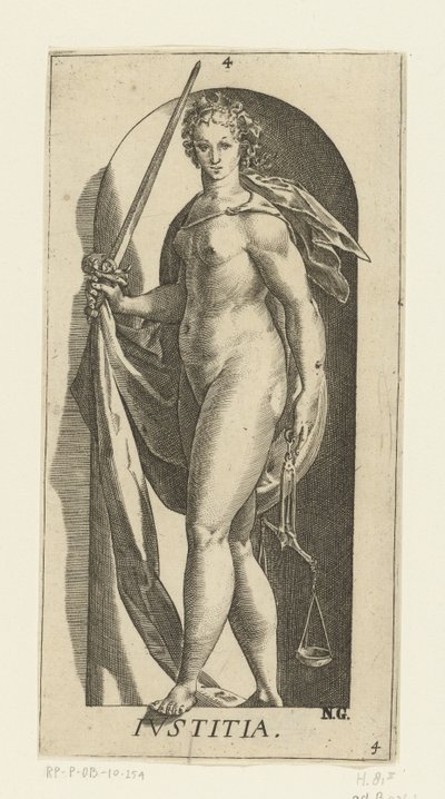 Rechtvaardigheid door Hendrick Goltzius