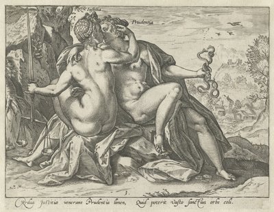 Rechtvaardigheid en Voorzichtigheid door Hendrick Goltzius