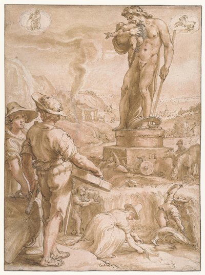 Saturnus (Zeven planeten) door Hendrick Goltzius