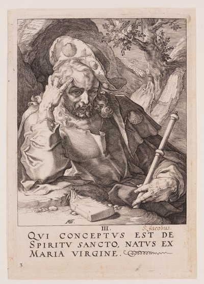 Jakobus de Grote, van Christus, de Apostelen en Paulus met de Geloofsbelijdenis door Hendrick Goltzius