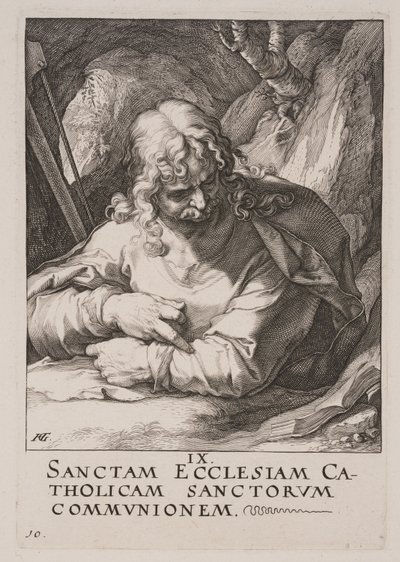 Jakobus de Minder, van Christus, de Apostelen en Paulus met het Credo door Hendrick Goltzius