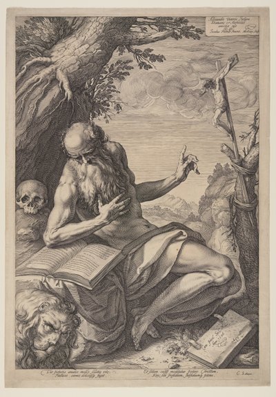 Sint-Jeroen door Hendrick Goltzius