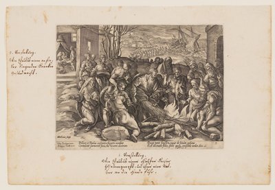 Paulus gebeten door de adder, uit Acta Apostolorum (De Handelingen van de Apostelen) door Hendrick Goltzius