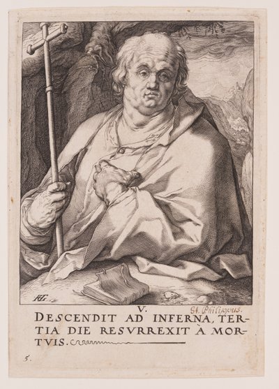 Filippus, van Christus, de apostelen en Paulus met de geloofsbelijdenis door Hendrick Goltzius