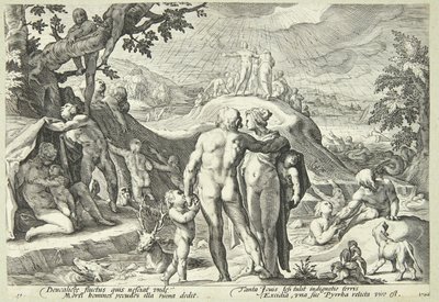 De zondvloed door Hendrick Goltzius