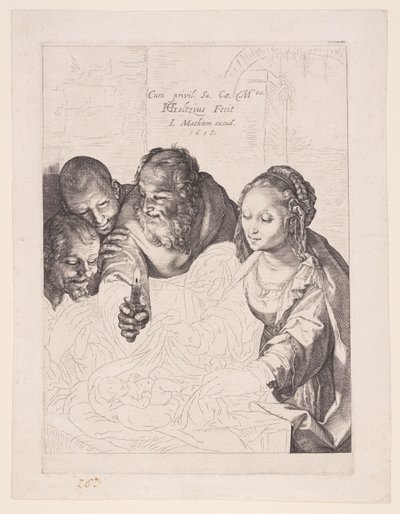 De aanbidding van de herders door Hendrick Goltzius