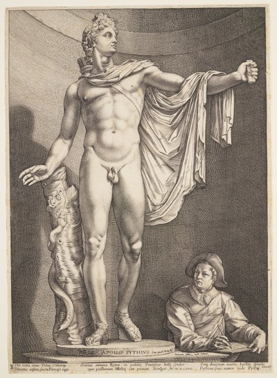 De Apollo van Belvedere, van drie beroemde antieke beelden in Rome door Hendrick Goltzius