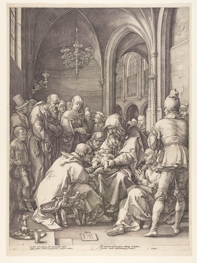 De besnijdenis, uit De geboorte en het vroege leven van Christus door Hendrick Goltzius