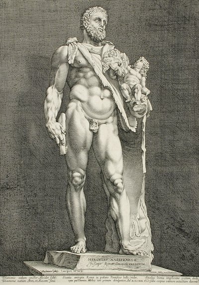 Keizer Commodus als Hercules door Hendrick Goltzius