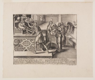 De kosten van rechtszaken, uit Litis Abusus (De misbruiken van de wet) door Hendrick Goltzius