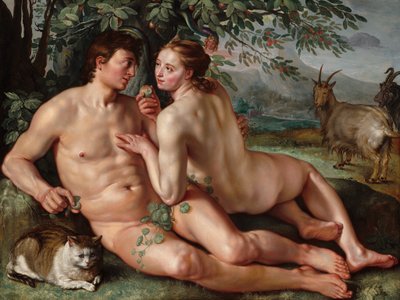 De val van de mens door Hendrick Goltzius