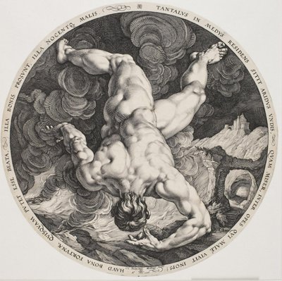 De Vier Schandvlekken - Tantalus door Hendrick Goltzius