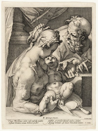 De Heilige Familie door Hendrick Goltzius