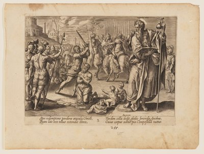 Het martelaarschap van de heilige Jacobus Major, uit Het martelaarschap van Christus en de apostelen door Hendrick Goltzius