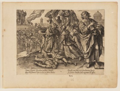 Het martelaarschap van Johannes, uit Het martelaarschap van Christus en de apostelen door Hendrick Goltzius
