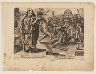 Het martelaarschap van de heilige Matthias, uit Het martelaarschap van Christus en de apostelen door Hendrick Goltzius