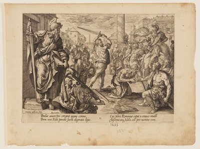 Het martelaarschap van Paulus, uit Het martelaarschap van Christus en de apostelen door Hendrick Goltzius