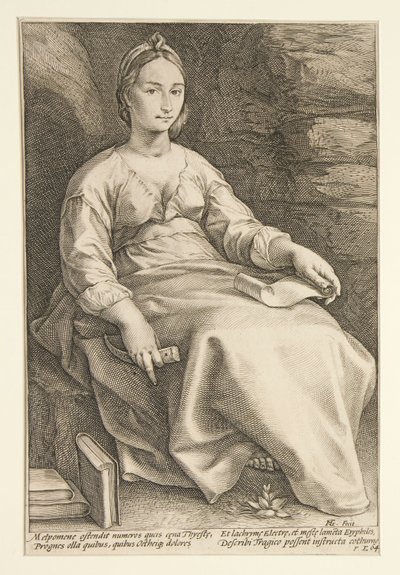 De negen muzen: Melpomene, #3 in een serie van 9 door Hendrick Goltzius
